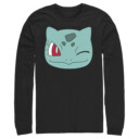 Men's Pokemon Bulbasaur Wink Face  Adult Long Sleeve Shirt