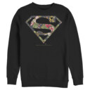 Men's Superman Floral Shield Logo  Adult Sweatshirt