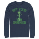 Men's Marvel St. Patrick's Day Get Your Groot On  Adult Long Sleeve Shirt