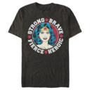 Men's Justice League Strong Fierce Heroic  Adult T-Shirt