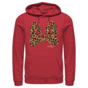 Men's Mickey & Friends Cheetah Print Minnie Mouse Bow  Adult Pull Over Hoodie