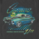 Men's General Motors Retro Blue Camaro Z28  Adult T-Shirt