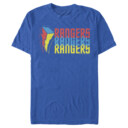 Men's Power Rangers Rainbow Text  Adult T-Shirt
