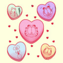 Men's Garfield Candy Hearts  Adult T-Shirt