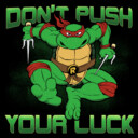 Men's Teenage Mutant Ninja Turtles St. Patrick's Day Raphael Don't Push Your Luck  Adult T-Shirt
