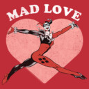 Men's Batman Valentine's Day Harley Quinn Mad Love  Adult T-Shirt