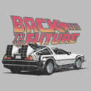 Men's Back to the Future DeLorean Cartoon  Adult T-Shirt