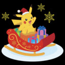 Men's Pokemon Christmas Pikachu Sleigh  Adult Long Sleeve Shirt