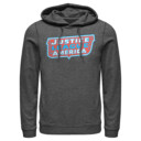 Men's Justice League Patriotic Frame Logo  Adult Pull Over Hoodie