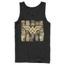 Men's Justice League Logo Newspaper Portraits  Adult Tank Top