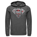 Men's Superman Logo Grunge  Adult Pull Over Hoodie