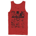 Men's Justice League Vintage Hero Panels  Adult Tank Top