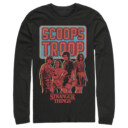 Men's Stranger Things Scoops Troop Character Pose  Adult Long Sleeve Shirt