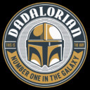 Men's Star Wars: The Mandalorian Din Djarin Dadalorian Number One in the Galaxy Sticker  Adult T-Shirt