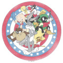 Men's Looney Tunes American Flag Character Circle  Adult T-Shirt