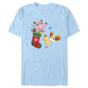 Men's Pokemon Christmas Jigglypuff and Fennekin Stocking  Adult T-Shirt
