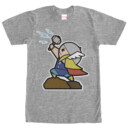 Men's Marvel Cartoon Thor with Hammer  Adult T-Shirt