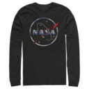 Men's NASA 80s Space Station Logo  Adult Long Sleeve Shirt