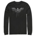 Men's Zack Snyder Justice League Wonder Woman Silver Logo  Adult Long Sleeve Shirt