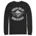 Men's Star Wars Father's Day Yoda Best Dad Ever  Adult Long Sleeve Shirt
