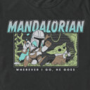Men's Star Wars: The Mandalorian Retro Cartoon Ball Chase  Adult T-Shirt