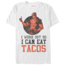 Men's Marvel Deadpool Work Out Eat Tacos  Adult T-Shirt