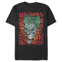 Men's Batman Joker Laugh Background Text  Adult T-Shirt