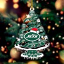 New York Jets Christmas Tree 1-sided Transparent Mica Ornament