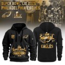 Stocktee Philadelphia Eagles Super Bowl LIX Champions Limited Edition BLACK 2D Quarter Zip Hoodie Sizes S - 5XL GTS013105