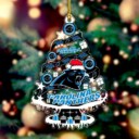 Carolina Panthers Christmas Tree 1-sided Transparent Mica Ornament