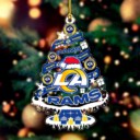 Los Angeles Rams Christmas Tree 1-sided Transparent Mica Ornament GTS012797