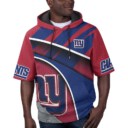 Stocktee New York Giants Stripe Pattern Summer  Short Sleeve Pullover Hoodie Size S-5XL NEW036020
