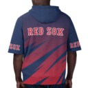 Stocktee Boston Red Sox Stripe Pattern Summer  Short Sleeve Pullover Hoodie Size S-5XL NEW036036