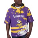 Stocktee Minnesota Vikings Summer Short Sleeve Pullover Hoodie NEW033027