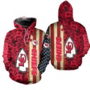 Stocktee Kansas City Chiefs America Flag All Over Print Hoodie Zip Hoodie Unisex Size NEW075810