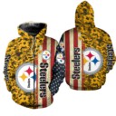 Stocktee Pittsburgh Steelers America Flag All Over Print Hoodie Zip Hoodie Unisex Size NEW075802