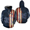 Stocktee  New York Yankees America Flag All Over Print Hoodie Zip Hoodie Unisex Size NEW075851