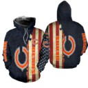 Stocktee  Chicago Bears America Flag All Over Print Hoodie Zip Hoodie Unisex Size NEW075819