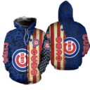 Stocktee Chicago Cubs America Flag All Over Print Hoodie Zip Hoodie Unisex Size NEW075837