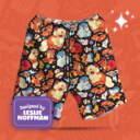 Growlithe Orange Poke Shorts, Women’s Board Shorts