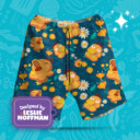 Psyduck Wave Flowers Poke Shorts, Women’s Board Shorts