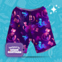 Mew Mewtwo Poke Shorts, Women’s Board Shorts
