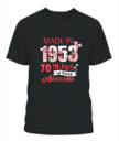 70th Birthday Gifts Ideas 70th Birthday Shirt For Her Back In 1953 Turning 70 Shirts 70th Birthday T Shirts For Woman