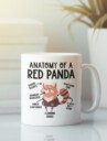 Anatomy of a Red Panda Mug, Panda Lover Mug, Funny Red Panda Mug, Vintage Pandazilla Ceramic Mug 
