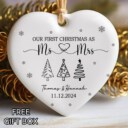 Our First Christmas As Mr & Mrs Ornament Personalized First Married Christmas Ornament 2024, Married Ornament, Wedding Ornament Mr Mrs Gifts