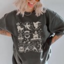 Comfort Colors® Spooky Halloween Crewneck Sweatshirt | Swift Song Lyrics Collage with Halloween Symbols & Lyrics | Cozy Swiftie Fall Apparel