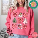 Christmas Coquette Bow Comfort Colors®, Woman Xmas Shirt, Christmas Girl Sweatshirt, Cute Winter Crewneck, Retro Holiday, Merry Christmas
