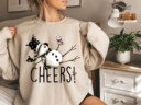Snowman Wine Christmas Sweatshirt, Funny Christmas Shirts, Wine Holiday Hoodie, Snowman Drinking Wine Santa T-Shirt