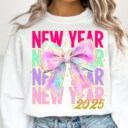 New year Coquette 2025 Sweatshirt, New Year 2025 Shirt, Happy New Year 2025 Shirt, Retro New Years Hoodie, 12 new chapters Sweatshirt
