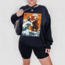 Unisex Heavy Blend Crewneck Sweatshirt Red Pandazilla, Panda Lover Tee, Funny Red Panda Shirt, Vintage Pandazilla